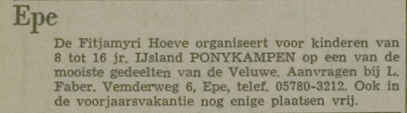 Foto 02. De Fitjamijri Hoeve   Epe   1970 (Custom)